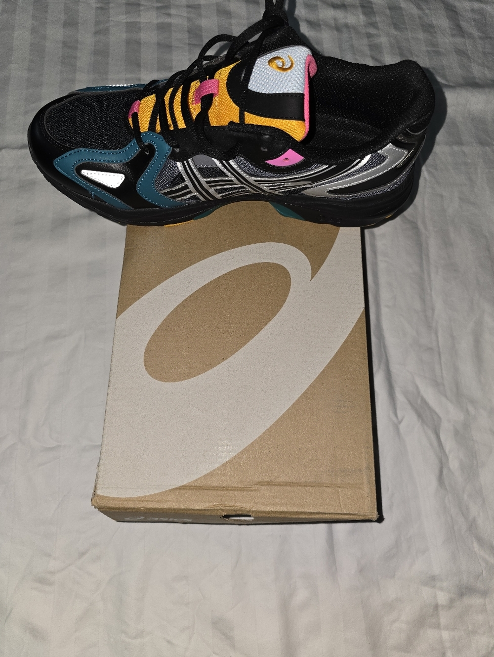 ASICS Black Multi Athletic Sneaker with Teal & Pink Accents